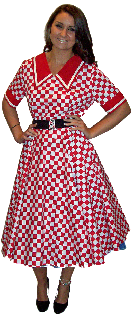 50s Dress Red Check