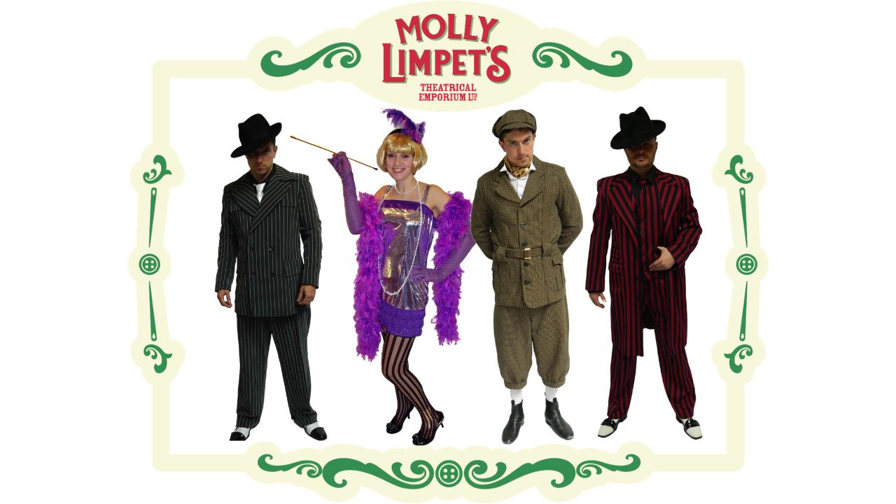 Deluxe tailored zoot suit 1920s fancy dress hire costume