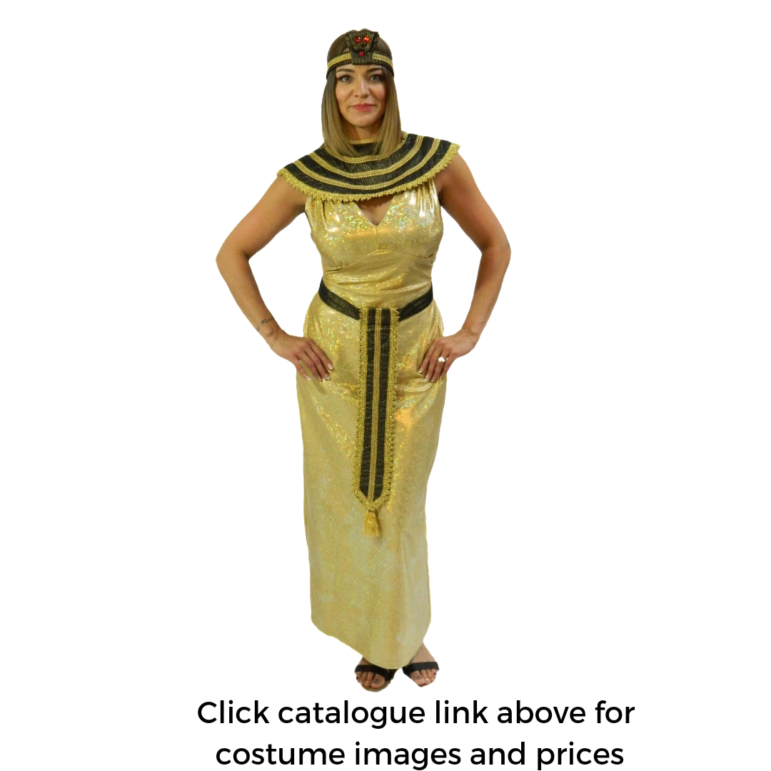 Deluxe Cleopatra fancy dress costumes for hire