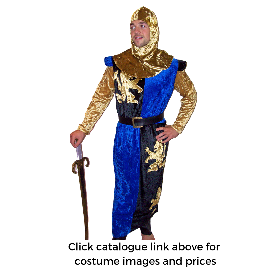 Camelot and Medieval knights for fancy dress hire