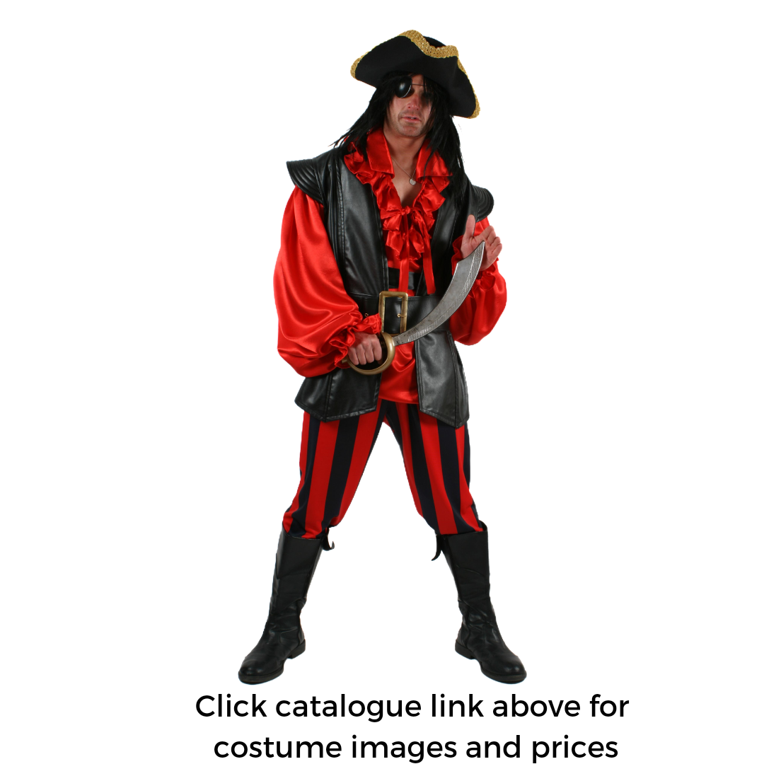 gent's fancy dress pirate costumes for hire