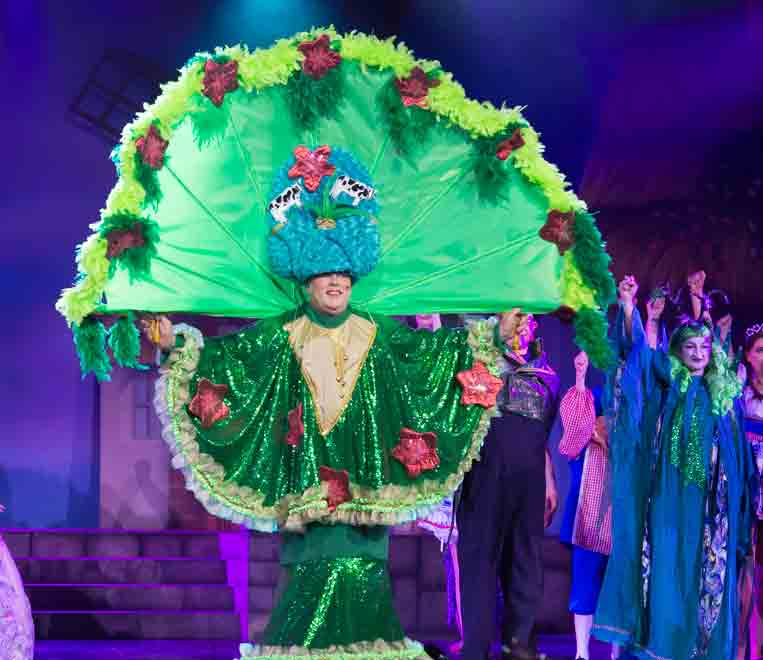 dame's green panto finale costume